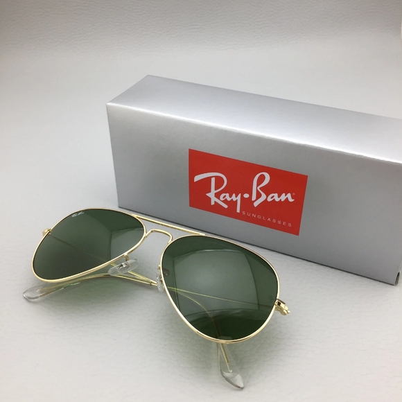 LIKE NEW RayBan Aviator RB3025 G15 Green Lens Ray ban Sunglasses - Picture 6 of 13